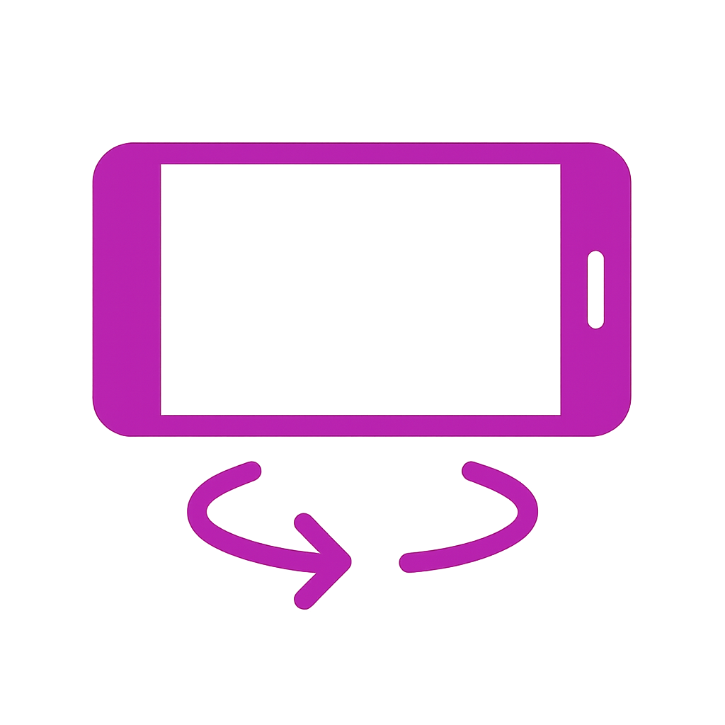Rotate device to landscape icon