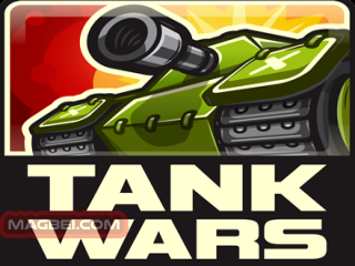 Image of Retro-style green tank poised for action, title "Tank Wars" in bold arcade font.