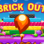 Image of a paddle skillfully rebounding a fiery ball into a vibrant wall of bricks.
