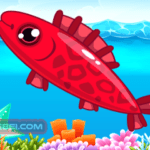 Image of a vibrant crimson fish poised for the ultimate catch amidst the swirling depths of Fishing Frenzy.
