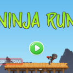 Image of a dynamic ninja leaping forward against a backdrop of "Ninja Run" text, ready to conquer obstacles in this thrilling online game.