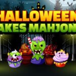 Image of Halloween Cakes Mahjong: spooky creatures and a graveyard setting with the game title in eerie font.