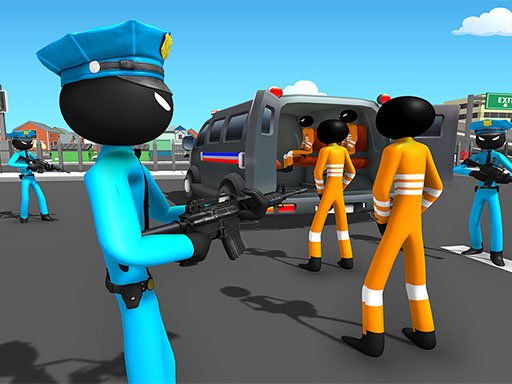 US Police Stickman Criminal Plane Transporter Game 3D Adventure