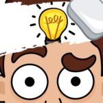 Image of a puzzled man with a glowing light bulb for a head, about to flicker out. Is this a sign he needs a brain break? Play Erase One Part and rekindle your mental spark!