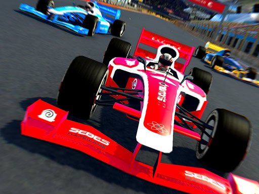 Image of a sleek, red Grand Nitro Formula car ready to race.