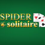 Image of a green background with the title "Spider Solitaire" and four playing cards peeking out from the side, hinting at the classic card game within.