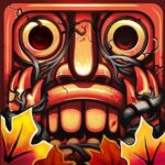 A colorful Temple Run 2 game icon featuring a determined explorer and a snarling monster ape.