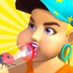 Image of a woman showcasing her lung power in Blow Kings Game.