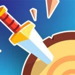 Image of a knife skillfully stuck in a wooden log, showcasing the essence of Knife Flip game precision.