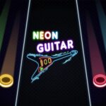 Image of a vibrant neon guitar, illuminating the virtual musical realm with electrifying ambiance in Neon Guitar Game.