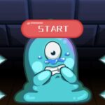 Image of the Rubber Monster boldly leaping over obstacles, conquering challenges in Basement Basement Online.