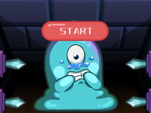 Image of the Rubber Monster boldly leaping over obstacles, conquering challenges in Basement Basement Online.