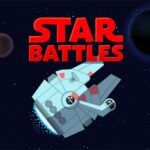 Image of a sleek and powerful spacecraft soaring through the vast expanse of space, ready to engage in thrilling interstellar battles in the epic game, Star Battles.