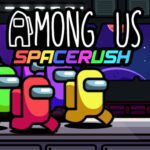 Image of a captivating group of Among Us characters embarking on a thrilling Space Rush adventure. Get ready to join the cosmic chaos!