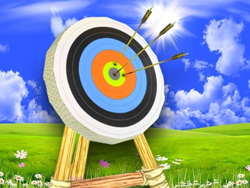 Image of a training target on the grass, ready to be hit with precision in the Archer Master game.