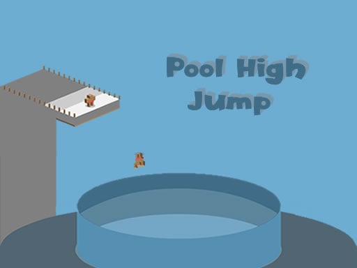 Image of a fearless diver soaring high through the air, gracefully plunging into the inviting pool below in an epic Pool High Jump.