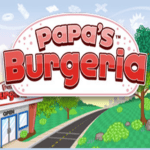 Image of a mouthwatering burger masterpiece, piled high with juicy patties and topped with fresh ingredients, set against a vibrant blue background.