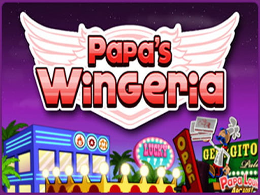 Image of Papa's Wingeria, a lively restaurant with Papa Louie visible from the side, inviting you to indulge in mouthwatering wings and culinary delights.
