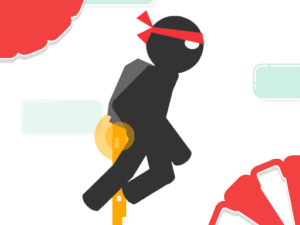 Image of a daring stickman defying gravity with his trusty Stickjet, soaring through the virtual skies in Stickjet Challenge game.