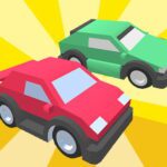 Image of two vibrant vehicles, one in fiery red and the other in lush green, embodying the playful spirit of Parking Lot Jam game.