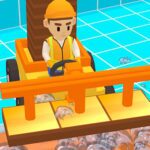 Image of a diligent worker operating a vehicle in the engaging Tile Building game, showcasing strategic gameplay and creative construction.