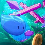 Image of Mini Swim: Adorable ocean creature geared up to gather coins beneath the waves.