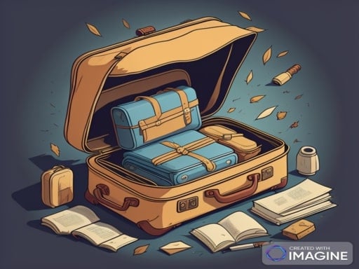 Image of an open suitcase with a quirky assortment of objects inside, hinting at the engaging challenges in Pack It Right.