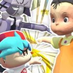 Image of FNF: Red Light, Green Light mashup with iconic Squid Games and beloved FNF characters.