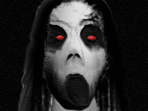 Image of eerie and menacing Slendrina's face, ready to haunt your nightmares.