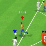 Image of dynamic soccer players on the field in the heat of play, capturing the intense spirit of Soccer Championship 2023 HTML5 game.