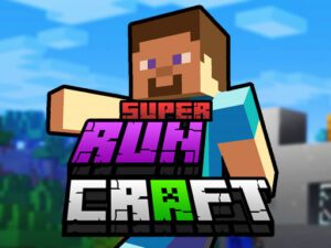 Image of an exhilarating sprint through the Super RunCraft game world.
