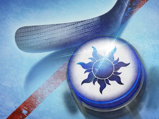 Image of a dynamic hockey stick poised beside a sleek gaming token, capturing the essence of the intense and thrilling gameplay in Air Hockey Cup.