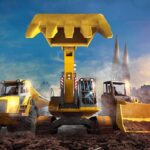 Image of vibrant yellow excavators ready for construction mayhem in the exciting world of Excavator Simulator 3D game online.