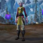 A radiant yellow tabard adorned with intricate patterns, reminiscent of the fiery spirit of Azeroth.