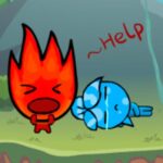 Image of dynamic duo Fireboy and Watergirl embarking on a pixelated island adventure, navigating challenges and conquering foes with teamwork.