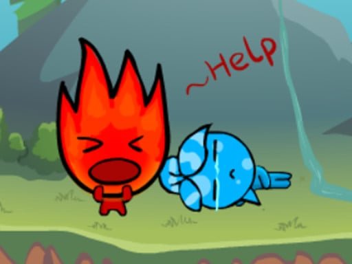 Image of dynamic duo Fireboy and Watergirl embarking on a pixelated island adventure, navigating challenges and conquering foes with teamwork.