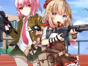 Image of dynamic duet, armed and fierce in Hot Girl Shooter – gaming glam meets firepower fun!