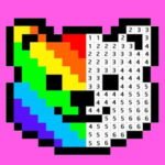 Image of an adorable bear face awaiting your colorful touch in Pixel Art - Color by Numbers game.
