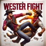 Image of dynamic duel: two cowboys throwing punches in Western Fight, capturing the adrenaline-fueled essence of the online brawl.