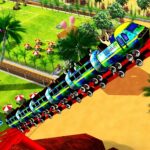 Image of a roller coaster cart climbing a steep track, ready to plunge into a thrilling drop.