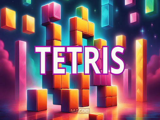 Image of an imaginary and vibrant Tetris gameplay, with colorful tetriminos cascading down the screen in a mesmerizing display of puzzle mastery.