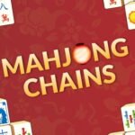 Image of Mahjong Chains game with colorful tiles stacked in a chain-like layout.