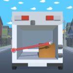 Image of: A box truck with its rear doors open, revealing a jumble of cardboard boxes inside.