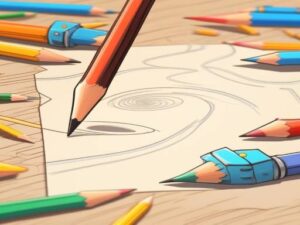 Image of a chaotic pencil sketch that's about to send a ball on a wild physics adventure.