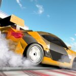 Image of a sunshine-yellow supercar, gleaming and ready to tear up the asphalt in a drift-tastic frenzy!