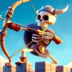 Image of a bony but determined skeleton archer taking aim at the enemy with a fiery arrow. Don't underestimate the undead - they've got a strategic streak too!