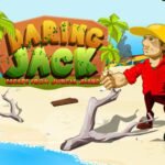 Image of a jungle island video game thumbnail featuring "Daring Jack," showcasing a lone adventurer amidst a lush, tropical landscape.