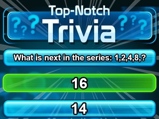 Image of a trivia question with multiple choice options on a colorful, vibrant background.