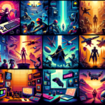 Image of a colorful sci-fi collage featuring futuristic characters, cityscapes, and digital landscapes.