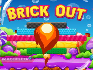 Image of a paddle skillfully rebounding a fiery ball into a vibrant wall of bricks.